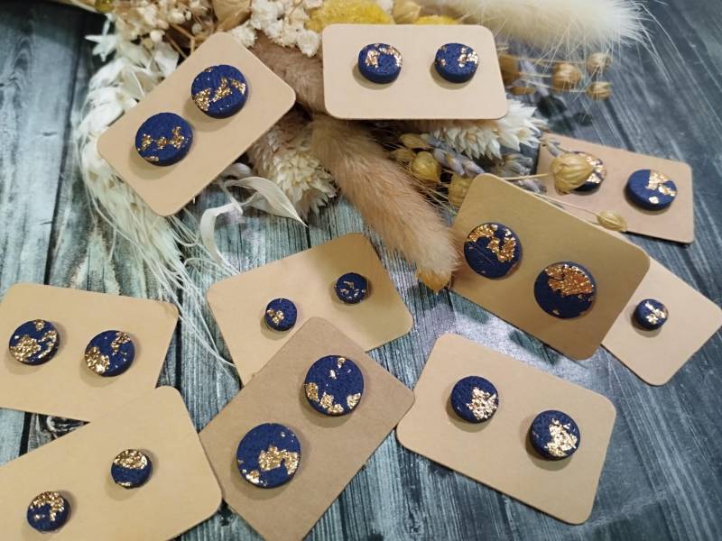 1x Paar Ohrstecker Aus Polymerton "Camille" - Mit Kunststoff- | Hypoallergen Oder Edelstahlstecker, Handmade & Diy Resinart von GeoJewelryBySilvi