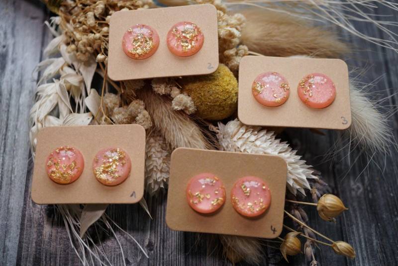 1x Paar Ohrstecker - Hypoallergen Mit Kunststoffstecker Oder Wahlweise Edelstahlstecker, Kunstharz Resin, Diy 1x Paar Ohrstecker - Hypoallergen Mit Kunststoffstecker Oder Wahlweise Edelstahlstecker, Kunstharz Resin, Diy von GeoJewelryBySilvi