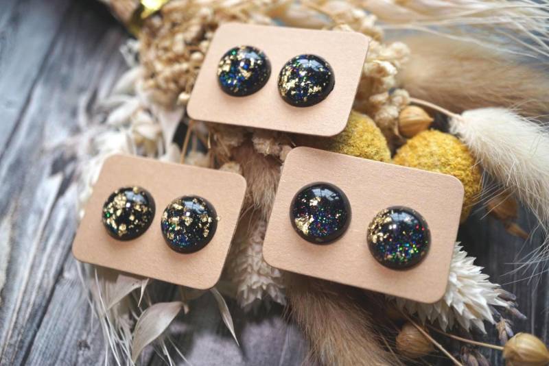 1x Paar Ohrstecker - Hypoallergen Mit Kunststoffstecker Oder Wahlweise Edelstahlstecker, Kunstharz Resin, Diy 1x Paar Ohrstecker - Hypoallergen Mit Kunststoffstecker Oder Wahlweise Edelstahlstecker, Kunstharz Resin, Diy von GeoJewelryBySilvi