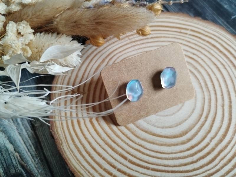 1x Paar Ohrstecker "Swimmingpool" - Hypoallergen Ohne Metalle Oder Mit Edelstahlstecker Gefertigt , Diy Resinart von GeoJewelryBySilvi
