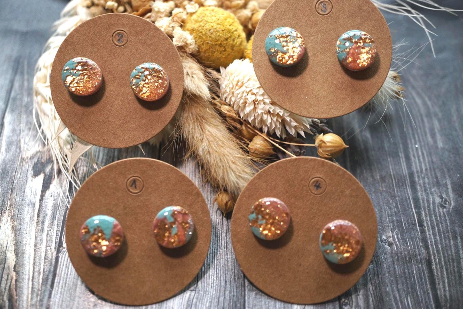 1x Paar Ohrstecker Unikate Aus Polymerton/-Clay | Hypoallergen Ohne Metalle, Diy Resinart von GeoJewelryBySilvi