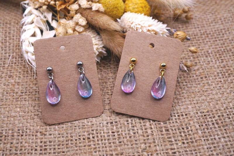 1x Paar Silberne Oder Goldene Ohrstecker/Ohrhänger Mit Einem Gläsernen Anhänger - Handmade 1x Paar Silberne Oder Goldene Ohrstecker/Ohrhänger Mit Einem Gläsernen Anhänger - Handmade von GeoJewelryBySilvi