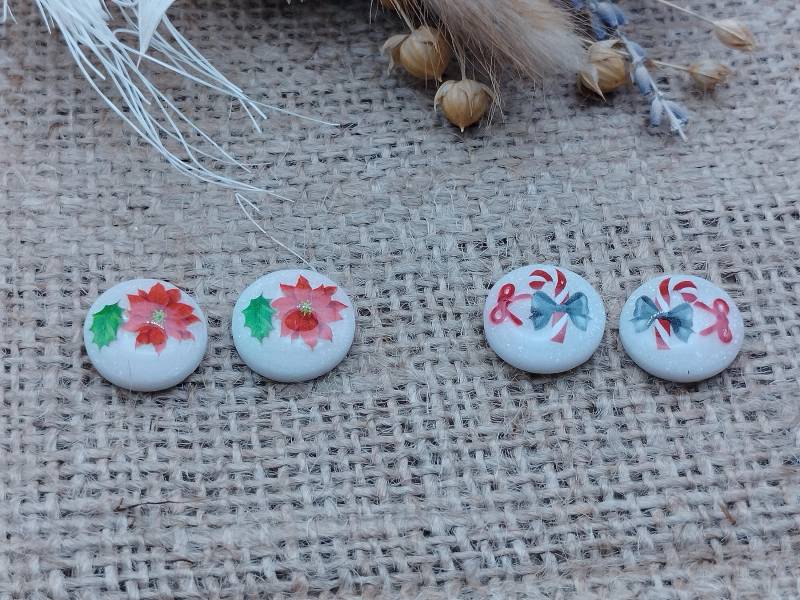 1x Paar Weihnachtliche Ohrstecker Unikate Aus Polymerton | Hypoallergen Ohne Metalle Oder Mit Edelstahlstecker, Diy von GeoJewelryBySilvi