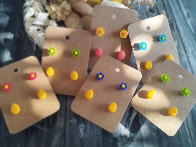 2Er Set Frühlingshafte Ohrringe Der Kollektion "Lilly" Aus Polymerton/-Clay Und Kunststoff, Hypoallergen Ohne Metalle, Handmade & Diy von GeoJewelryBySilvi