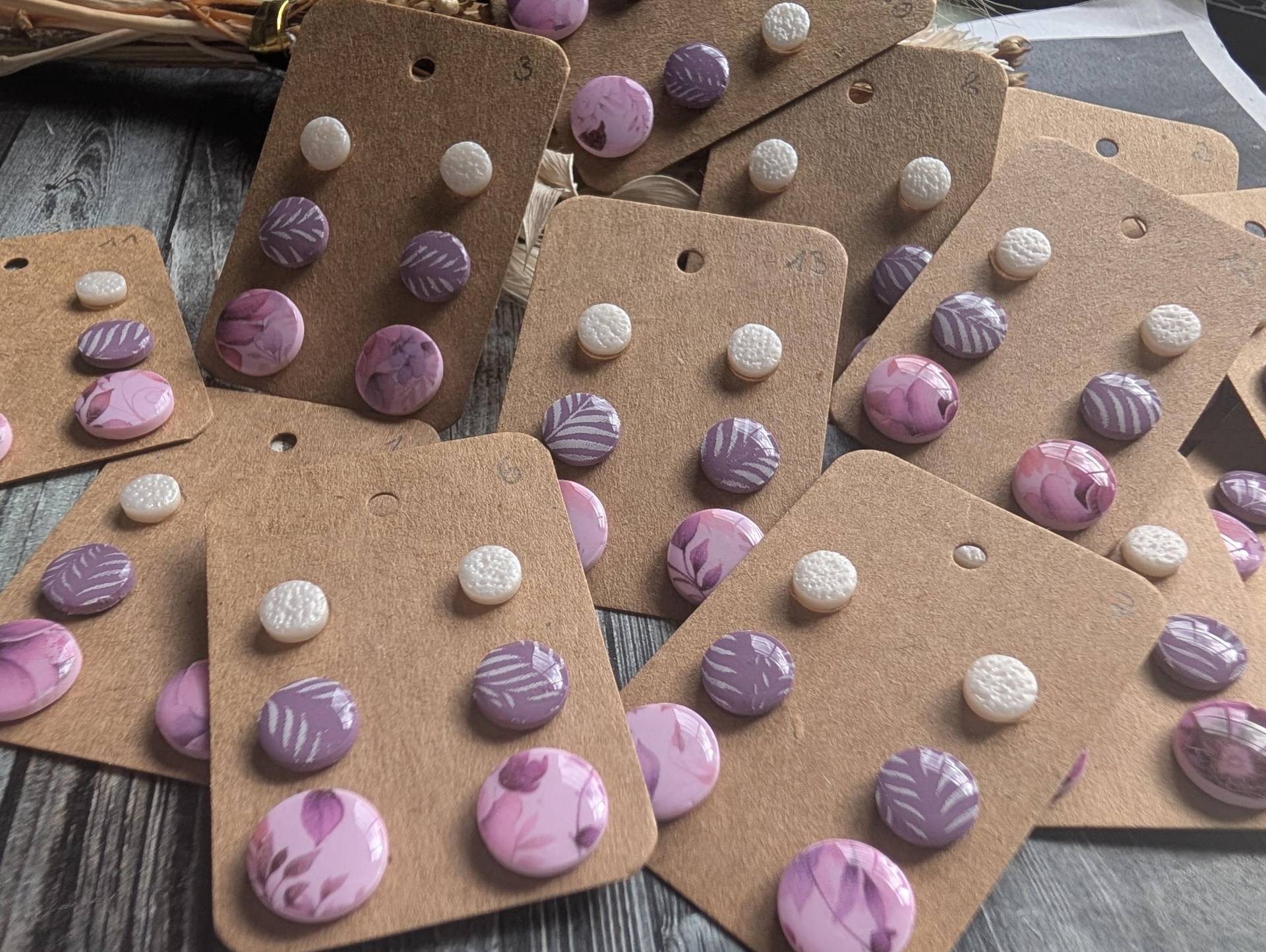 3Er Set Ohrstecker Der Kollektion "Pretty" Aus Polymerton/-Clay Und Kunstharz | Mit Hypoallerg. Kunststoff - Oder Edelstahlstecker, Diy von GeoJewelryBySilvi