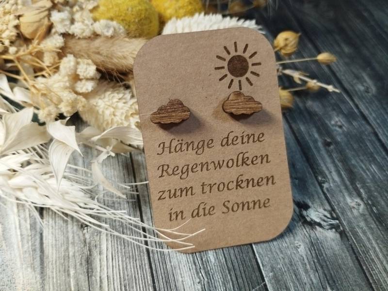 Das "Mutmacher-Geschenk" - 1x Paar Natürliche Holzohrstecker Als Walnussholz | Wahlweise Mit Edelstahl- Oder Kunststoffstecker Diy von GeoJewelryBySilvi