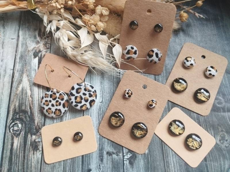 Ohrstecker Oder Creole Der Kollektion "Roar" Aus Polymerton/-Clay | Mit Edelstahl - Kunststoffstecker, Handbemalt, Handmade & Diy von GeoJewelryBySilvi