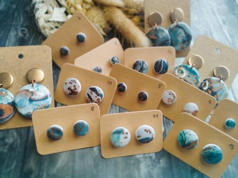 Ohrstecker Und Ohrhänger Der Kollektion "Dreams" Aus Polymerton/-Clay, Handbemalt, Handmade & Diy Ohrstecker Und Ohrhänger Der Kollektion "Dreams" Aus Polymerton/-Clay, Handbemalt, Handmade & Diy von GeoJewelryBySilvi