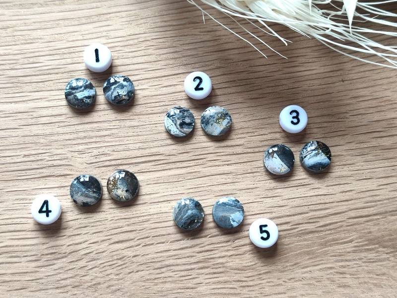 Ohrstecker Unikate "Schwarz Marmoriert" Polymer Clay - Hypoallergen Ohne Metalle Oder Mit Edelstahlstecker, Diy Resinart 22 von GeoJewelryBySilvi