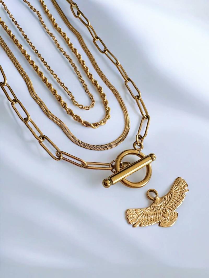 Fliegen Adler Anhänger Mit Ihrer Wahl Der Kette ~ Vergoldete Edelstahl Halskette Go Vögel Made in Philadelphia Philly von GeoMetricGem