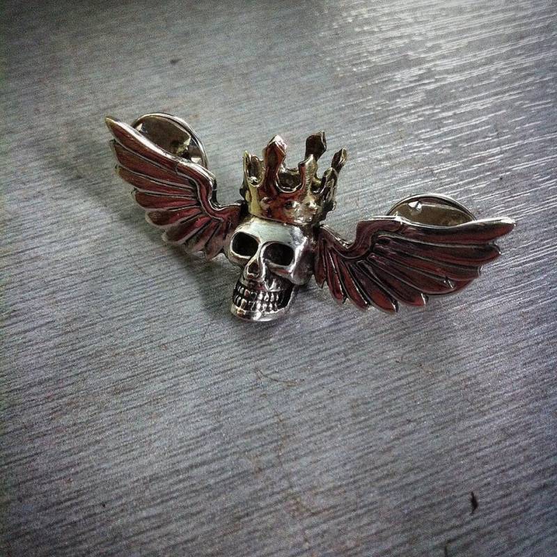 Harley-Davidson Totenkopf-Anstecker - Sterlingsilber Biker-Brosche von GeoartSilversmith