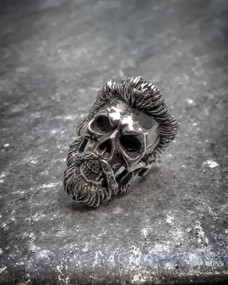 Rockabilly Totenkopf 925 Sterling Silber Ring Rockabilly Totenkopf 925 Sterling Silber Ring von GeoartSilversmith