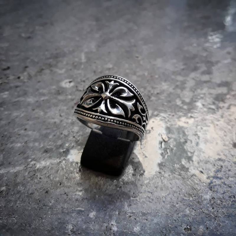 sterling Silber Kreuz Ring Biker Schmuck sterling Silber Kreuz Ring Biker Schmuck von GeoartSilversmith