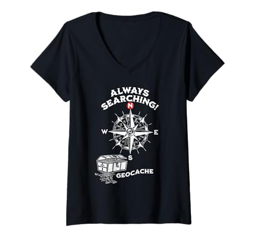 Damen Immer auf der Suche: Geocache T-Shirt mit V-Ausschnitt Damen Immer auf der Suche: Geocache T-Shirt mit V-Ausschnitt von Geocache Hobby