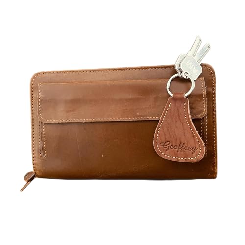 Geoffrey Mega Wallet I Signature Collection 100% Rindsleder Reisepass, Karten und Bargeld Vintage Stil mit Reißverschluss, Hellbraun, Mega Geoffrey Mega Wallet I Signature Collection 100% Rindsleder Reisepass, Karten und Bargeld Vintage Stil mit Reißverschluss, Hellbraun, Mega von Geoffrey