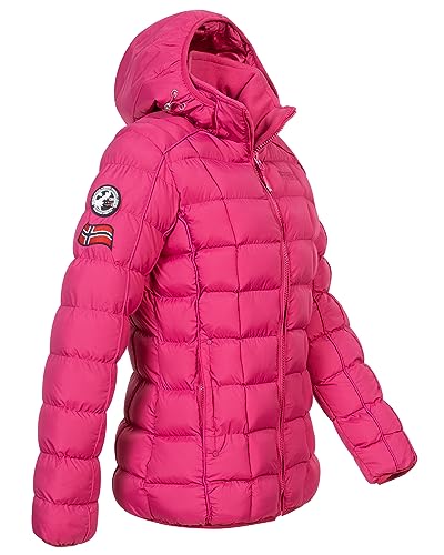 Damen Steppjacke Parka Winterjacke Warm Gesteppt Outdoor Jacke Kapuze, Farbe:Fuchsia, Größe:M 38 von Geographical Norway