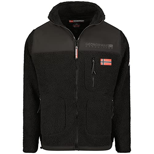 GEO NORWAY Herren Jacke 2-Tone Fleecejacke Teddy Look WW4950H/GNO XXL black von Geographical Norway