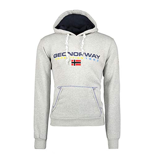 GEO Norway Herren Golivier Men Kapuzenpullover, Hellgrau, S von Geographical Norway