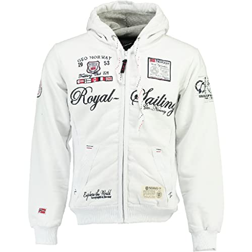 GEOGRAPHICAL NORWAY Herren Designer Hoodie Jacke, Weiß, Gr. XXL GEOGRAPHICAL NORWAY Herren Designer Hoodie Jacke, Weiß, Gr. XXL von Geographical Norway