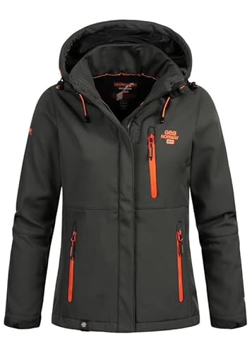 Geo Norway Damen Jacke Softshell Regenjacke Touna Kapuze WU6793F/GNO S dark-grey/orange von Geographical Norway