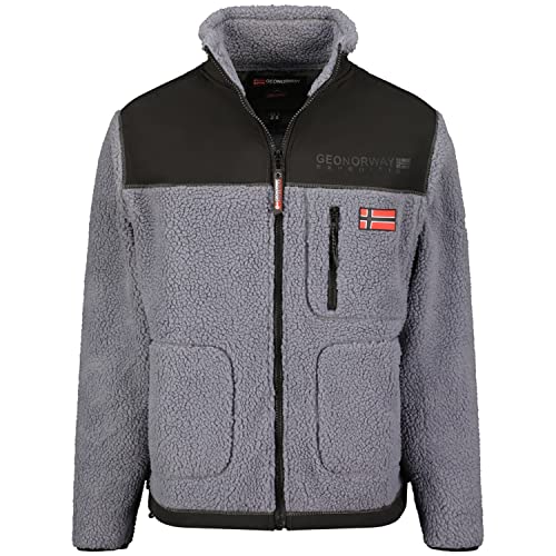 Geo Norway Herren Fleecejacke Warm Dicke Fleece Jacke Herren Reißverschluss - Perfekte Bekleidung für Winter Arbeit Skifahren - Herren Bekleidung, grau, L von Geographical Norway