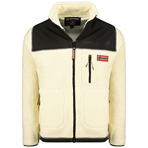 Geo Norway Herren Fleecejacke Warm Dicke Fleece Jacke Herren Reißverschluss - Perfekte Bekleidung für Winter Arbeit Skifahren - Herren Bekleidung, weiß, XL von Geographical Norway