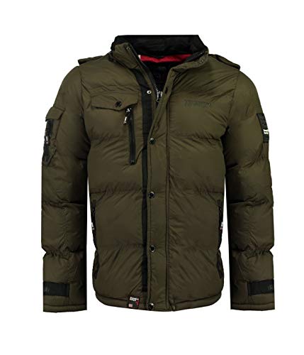 Geographical Norway Winter Jacke Steppjacke Outdoor Parka Warme Jacke Kapuzenjacke, Farbe:KAKI, Größe:3XL von Geographical Norway