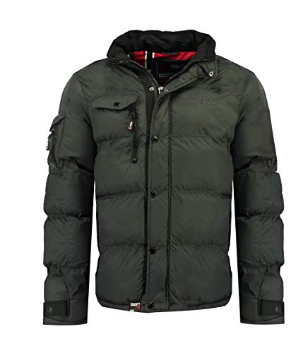 Geographical Norway Winter Jacke Steppjacke Outdoor Parka Warme Jacke Kapuzenjacke, Farbe:Grau, Größe:M von Geographical Norway