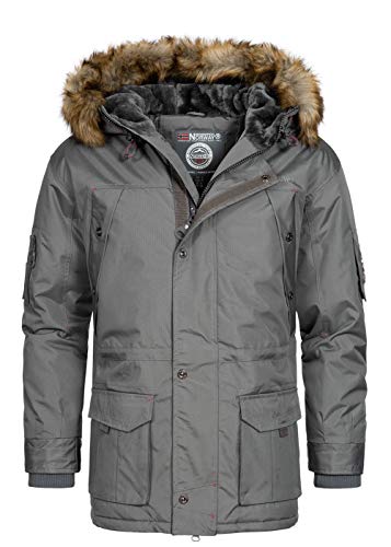 Geographical Norway Abiosaure Men Distribrands - Männliche Wasserdichte Warme Jacke - Outdoor Pelzmantel Mit Kapuze - Windjacke - Winterjacke Mit Futter von Geographical Norway