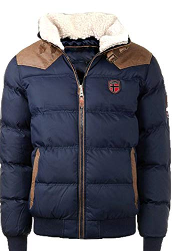 Geographical Norway Abraham Herren Winterjacke Jacke Steppjacke Stepp Gr. S-5XL (Navy, L) von Geographical Norway