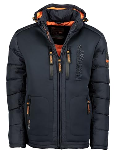 Geographical Norway Beachwood Men - Winterjacke Hooded Herren Parka - Warme Daunenjacken Steppjacke - Jacke Wattierung Warm Futter (MarineBlau L) von Geographical Norway