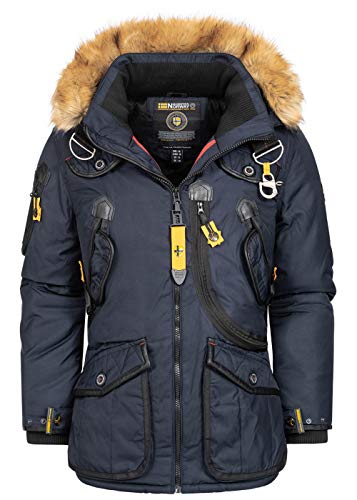 Geographical Norway Agaros Men - Warmer Parka Mann Herbst Winter - Breiter Mantel Wasserdicht Wasserabweisend Kapuze - Warme Jacke Windbreaker Jacke Männer - (Marine XL) von Geographical Norway