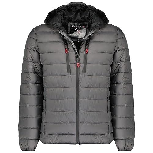 Geographical Norway Alaric Men - Winterjacke Herren Warme Steppung Mann Herbst Winter - Warme Manteljacke leicht Kapuze - Daunenjacke Windstopper Langarm Polsterung - Männer (Dunkelgrau XXL) von Geographical Norway