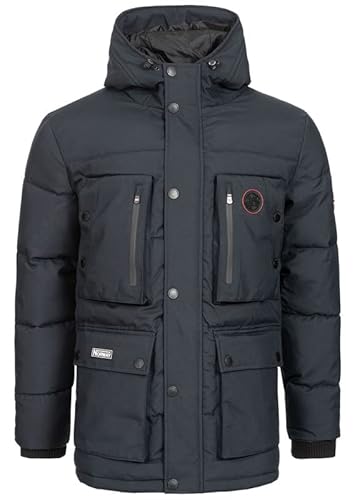 Geographical Norway Albert Men – Parka für Herren, warm, Herbst, Winter – breiter Mantel, wasserdicht, mit Kapuze – warme Jacke, winddicht, marine, XXXL von Geographical Norway