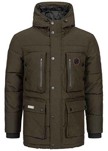 Geographical Norway Albert Men - Warmer Parka Mann Herbst Winter - Breiter Mantel Wasserabweisend Kapuze - Warme Jacke Windbreaker Jacke Männer - (Kaki 3XL) von Geographical Norway