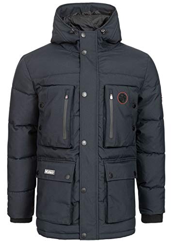 Geographical Norway Albert Men - Warmer Parka Mann Herbst Winter - Breiter Mantel Wasserabweisend Kapuze - Warme Jacke Windbreaker Jacke Männer - Ideal Geschenk (Marine 3XL) von Geographical Norway