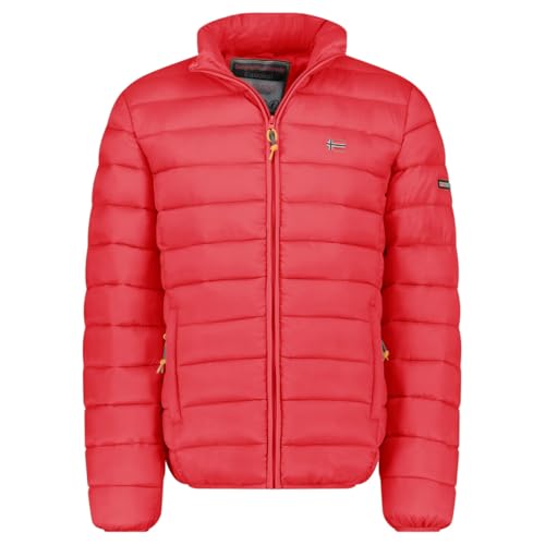 Geographical Norway Amigolor Men Basic - Warme Kapuzenjacke Ärmellose Steppjacke Herren - Warme Manteljacke Gefüttert Herren - Windjacke Frühling Herbst Winter (Rot XL) von Geographical Norway