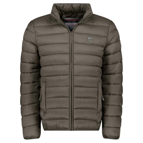 Geographical Norway Amigotal Men Basic - Warme Kapuzenjacke Ärmellose Steppjacke Herren - Warme Manteljacke Gefüttert Herren - Windjacke Frühling Herbst Winter (Khaki L) von Geographical Norway