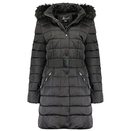 Geographical Norway Anemone Lady - Winterjacke Damen Warme Steppung Mann Herbst Winter - Warme Manteljacke leicht Kapuze - Daunenjacke Windstopper Langarm Polsterung - Frauen (Schwarz L) von Geographical Norway