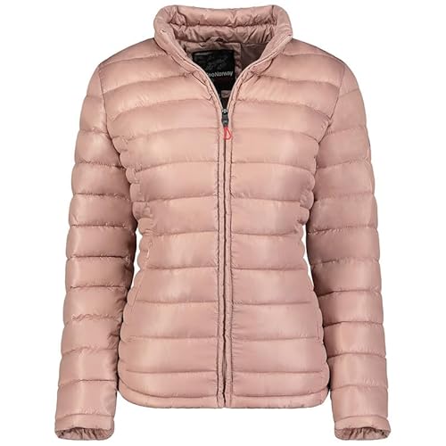 Geographical Norway Annecy Basic Lady - Winterjacke Damen Warme Steppung Mann Herbst Winter - Warme Manteljacke leicht Kapuze - Daunenjacke Windstopper Langarm Polsterung - Frauen (Blasses Rosa M) von Geographical Norway