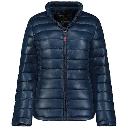 Geographical Norway Annecy Basic Lady - Winterjacke Damen Warme Steppung Mann Herbst Winter - Warme Manteljacke leicht Kapuze - Daunenjacke Windstopper Langarm Polsterung - Frauen (Marineblau L) von Geographical Norway