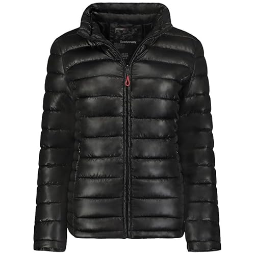 Geographical Norway Annecy Basic Lady - Winterjacke Damen Warme Steppung Mann Herbst Winter - Warme Manteljacke leicht Kapuze - Daunenjacke Windstopper Langarm Polsterung - Frauen (Schwarz S) von Geographical Norway