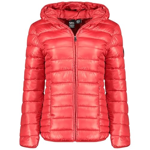 Geographical Norway Annecy Hood Lady - Winterjacke Damen Warme Steppung Mann Herbst Winter - Warme Manteljacke leicht Kapuze - Daunenjacke Windstopper Langarm Polsterung - Frauen (Rot L) von Geographical Norway