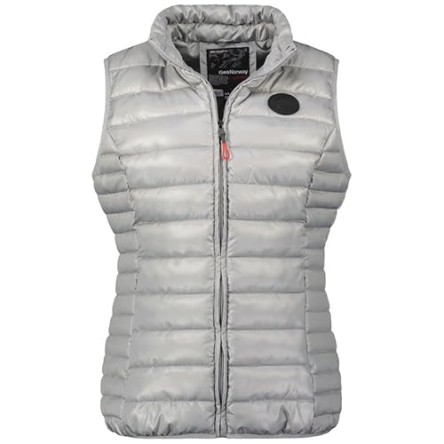 Geographical Norway Annecy Vest Basic Lady - Weste Damen Warme Mann Herbst Winter - Warme Manteljacke leicht Kapuze - Daunenjacke Winterjacke kurze Ärmel Polsterung - Frauen (Hellgrau XL) von Geographical Norway
