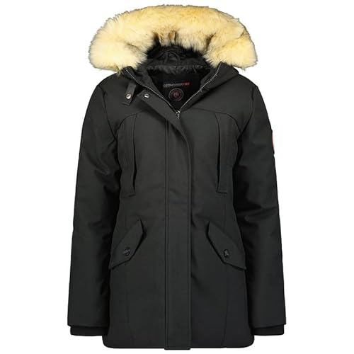 Geographical Norway Armonie Lady - Winterjacke Damen Warme Steppung Mann Herbst Winter - Warme Manteljacke leicht Kapuze - Daunenjacke Windstopper Langarm Polsterung - Frauen (Schwarz L) von Geographical Norway