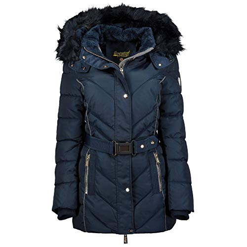 Geographical Norway BECKY LADY - Warmer Damen Parka - Dicker Mantel mit Kunstpelz Kapuze - Winter Wind Jacke - Lange Jacke mit Warmfutter von Geographical Norway