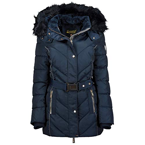 Geographical Norway Becky Lady - Warmer Damen Parka - Dicker Mantel mit Kunstpelz Kapuze - Winter Wind Jacke - Lange Jacke mit Warmfutter von Geographical Norway