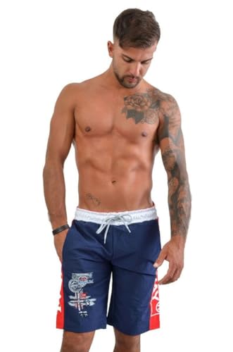 Geographical Norway Badehose Boxer Quino Shorts Meer Pool Blau Herren, blau, L von Geographical Norway
