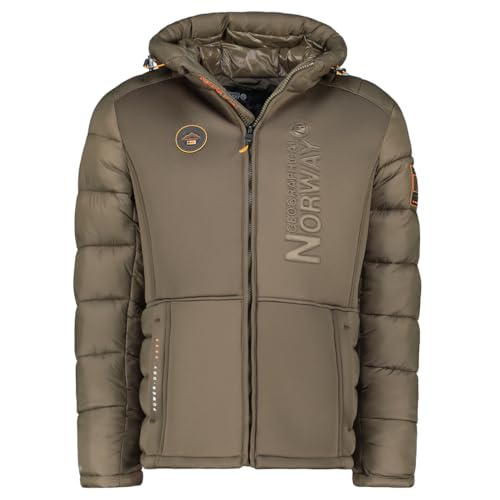 Geographical Norway Bafare Men - Parka Groß Warm Mann Herbst Winter - Dicker Wasserdichter Mantel Wasserabweisend - Outdoor Pelz Kapuzenjacke - Winter Windjacke (Khaki L) von Geographical Norway
