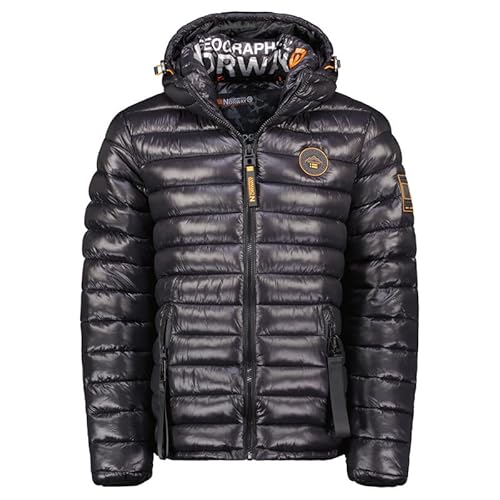 Geographical Norway Bavalny Men - Winterjacke Herren Warme Steppung Mann Herbst Winter - Warme Manteljacke leicht Kapuze - Daunenjacke Windstopper Langarm Polsterung - Männer (Schwarz XL) von Geographical Norway